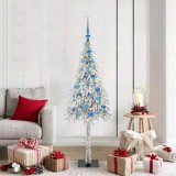 vidaXL Brad de Crăciun cu 150 LED cu suport Alb 150 cm PE și Oțel 3396223