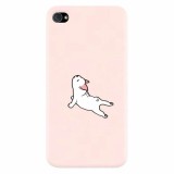 Husa silicon pentru Apple Iphone 4 / 4S, Cute Dog Streching