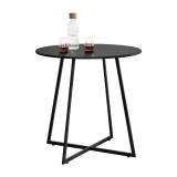 Cumpara ieftin Masa Rotunda de Bucatarie sau Living, Dimensiuni 78 x 80 cm, Cadru Metal, Blat MDF, Culoare Negru
