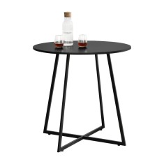 Masa Rotunda de Bucatarie sau Living, Dimensiuni 78 x 80 cm, Cadru Metal, Blat MDF, Culoare Negru