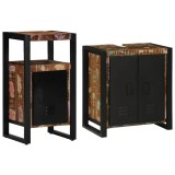 Cumpara ieftin Set de mobilier pentru baie 2 buc. Multicolor si negru