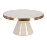 Cumpara ieftin Platou decorativ metal auriu bej Velma 30x14 cm