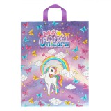 Sacosa Cadou, Model Unicorn, Multicolor, Dimensiuni 40x10x50cm, Material PP, Oem