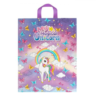 Sacosa Cadou, Model Unicorn, Multicolor, Dimensiuni 40x10x50cm, Material PP foto