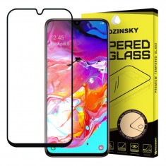 Folie Protectie Ecran WZK pentru Samsung Galaxy A70 A705, Sticla securizata, Full Face, Full Glue, Neagra foto