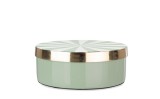 Cumpara ieftin Bol decorativ, depozitare metal verde alb auriu Donya &Oslash;16x6h