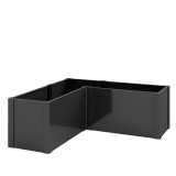 Outsunny Pat &icirc;nălțat &icirc;n formă de L pentru flori, rezistent la intemperii, pat de plantare/seră timpurie din oțel zincat 150 x 150 x 55 cm Negru | Aoso