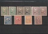 ROMANIA 1918 TIMBRE DE AJUTOR 1916 IN CULORI SCHIMBATE GUMA ORIGINALA + VARIETATI DE CULOARE MNH NESTAMPILATE
