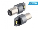 Set 2 Becuri LED Auto P21/5W BAY15d, 12/24V, Alb 6500K, Pozitie, Stop, Marsarier, Semnalizare, Canbus