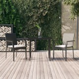 Cumpara ieftin Set mobilier de grădină cu perne, 3 piese, negru, poliratan