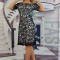 D605RR-1 Rochie neagra de ocazie, model din dantela