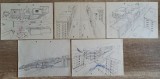 Urbanistica// desene in perspectiva, anii &#039;80, Peisaje, Acuarela, Altul