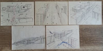 Urbanistica// desene in perspectiva, anii &amp;#039;80 foto