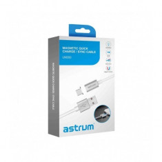 Cablu de date magnetic astrum um350, usb - micro usb, gri foto