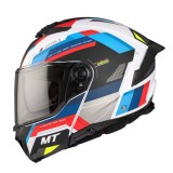 Cumpara ieftin Casca modulabila MT Atom 2 Bast A0 alb/rosu/albastru lucios (ochelari soare integrati), MT Helmets