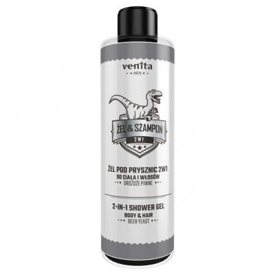 Gel de dus si sampon 2 in 1, pentru barbati, cu extract din drojdie de bere, Venita, 300ml foto