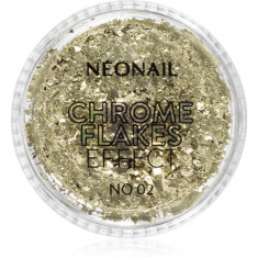 NEONAIL Effect Chrome Flakes pudra cu particule stralucitoare pentru unghii culoare No. 2 0,5 g