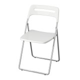 Scaun pliant, inaltime 76 cm, suporta maxim 100 kg, maner decupat, Alb