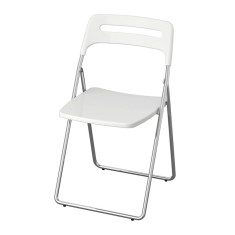 Scaun pliant, inaltime 76 cm, suporta maxim 100 kg, maner decupat, Alb foto