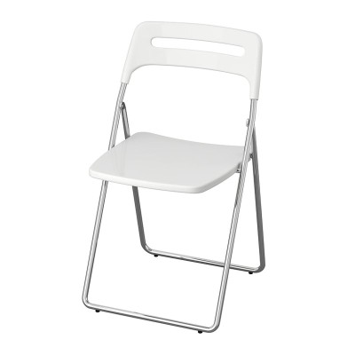 Scaun pliant, inaltime 76 cm, suporta maxim 100 kg, maner decupat, Alb foto