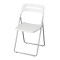 Scaun pliant, inaltime 76 cm, suporta maxim 100 kg, maner decupat, Alb