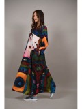 Cumpara ieftin Rochie Lunga Multicoloră Talie Unică S-XL Graziella cu Buzunare Zen, Poliester &amp; Elastan