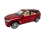 Macheta BMW X5 rosu 1:32 lumini si sunete usi capota portbagaj se deschid