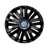 Set 4 capace roti Negre Cu Inel Cromat Royal R16 pentru gama auto Volkswagen, Autohelix MSA