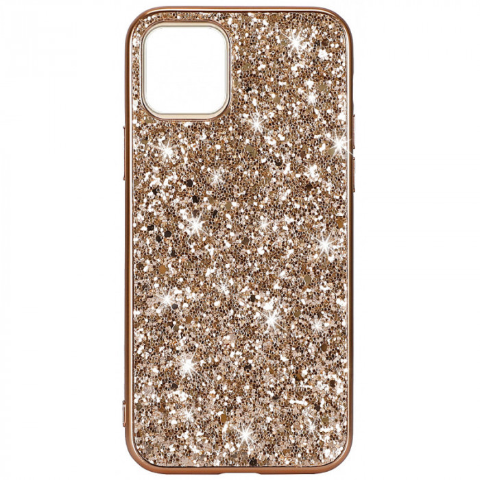 Husa TPU OEM Glitter Powder pentru Apple iPhone 11 Pro, Aurie