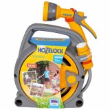 Cumpara ieftin Kit Furtun Gradina Hozelock 10m cu Pistol si Derulator, Gri/Portocaliu - Ideal Terase, Balcoane