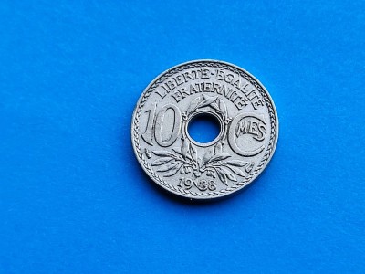 10 Centimes 1938 Franta-stare buna! foto