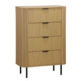 Comoda cu 4 sertare Scandi culoarea lemn naturala 79x46x115cm