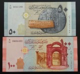 Cumpara ieftin LOT / SET 2 BANCNOTE 50 + 100 POUNDS - SIRIA, anul ND * Cod 144 = UNC