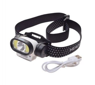 Lanterna frontala, reincarcabila USB-C, 5 moduri de iluminare, 80x46mm Cod:AA2545B foto