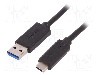 Cablu USB A mufa, USB C mufa, USB 3.0, lungime 1m, {{Culoare izola&amp;#355;ie}}, QOLTEC - 50500