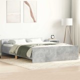 Cumpara ieftin Cadru de pat cu tăblie la cap/picioare, gri beton, 150x200 cm