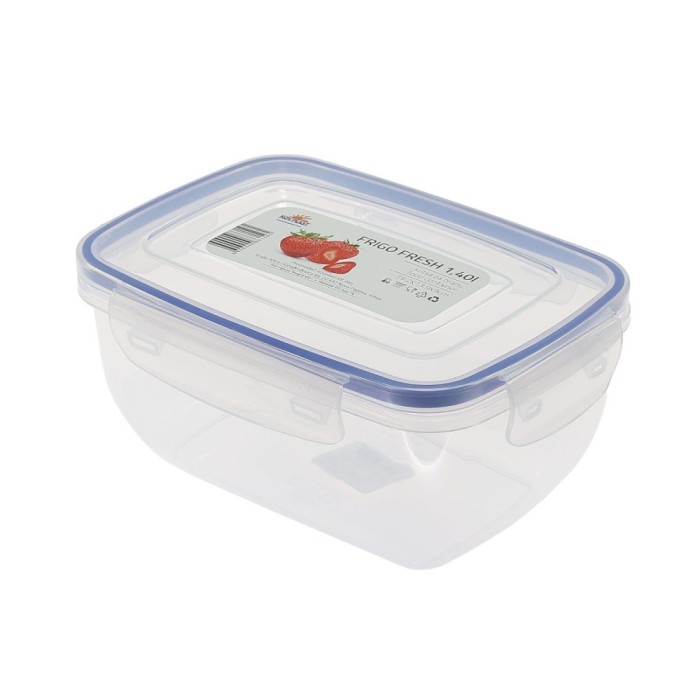 Caserola alimente, Frigo Fresh, plastic, dreptunghiulara, transparenta, 1.4 L