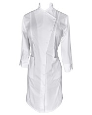 Sarafan Medical Pe Stil cu Elastan, Alb cu nasturi, Model Alice - 3XL foto