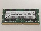 Memorie ram Laptop SK Hynix 32GB, DDR4, 2Rx8, PC4-3200AA, 3200Mhz, HMAA4GS6CJR8N-XN, PC4-25600, CL22, 1.2V, Non-ECC, sodimm, 260 pini