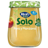 Piure eco de pere si mere Solo pentru +4 luni, 120g, Hero Baby