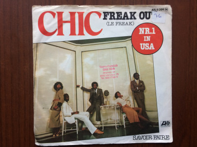 Chic Freak Out Le Freak 1978 disc single 7&amp;quot; vinyl muzica disco funk Atlantic VG foto