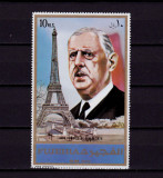 Cumpara ieftin 1972 Fujeira &quot;Charles de Gaulle&quot; ,Mi. 1158A , serie, dim. mare 11x7 cm, MNH, Spatiu, Nestampilat