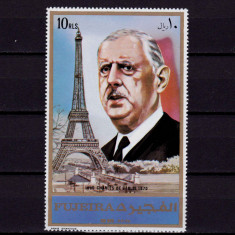 1972 Fujeira "Charles de Gaulle" ,Mi. 1158A , serie, dim. mare 11x7 cm, MNH