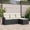 vidaXL Set de canapele pentru grădină 4 pcs Negru și alb Rattan poli 3354656