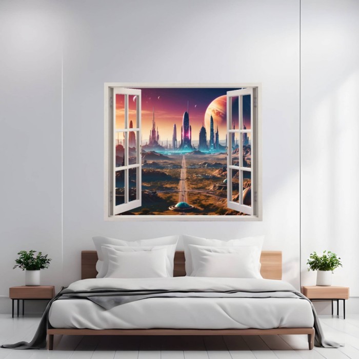 Folie imprimata color pentru decor perete locuinta, dimensiune 125 x 110cm,