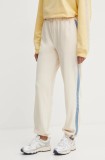 Billabong pantaloni de trening New School culoarea bej, cu imprimeu, ABJNP00445