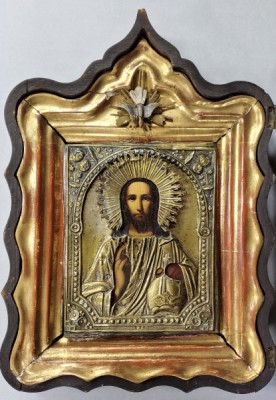 Iisus Pantocrator, Icoana pe Lemn, Scoala Rusa, Secol XIX foto