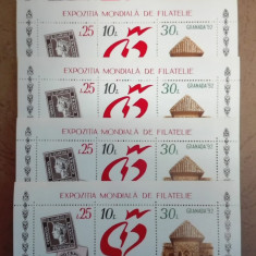 TIMBRE ROMANIA MNH LP1283/1992 Exp. Filatelie GRANADA 92 -set 5 blocuri dant.