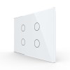 Panou intrerupator cvadruplu cu touch Livolo din sticla, standard Italian - Serie noua SmartElectro IntelligentHouse