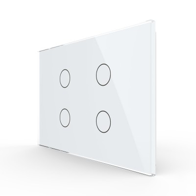 Panou intrerupator cvadruplu cu touch Livolo din sticla, standard Italian - Serie noua SmartElectro IntelligentHouse foto